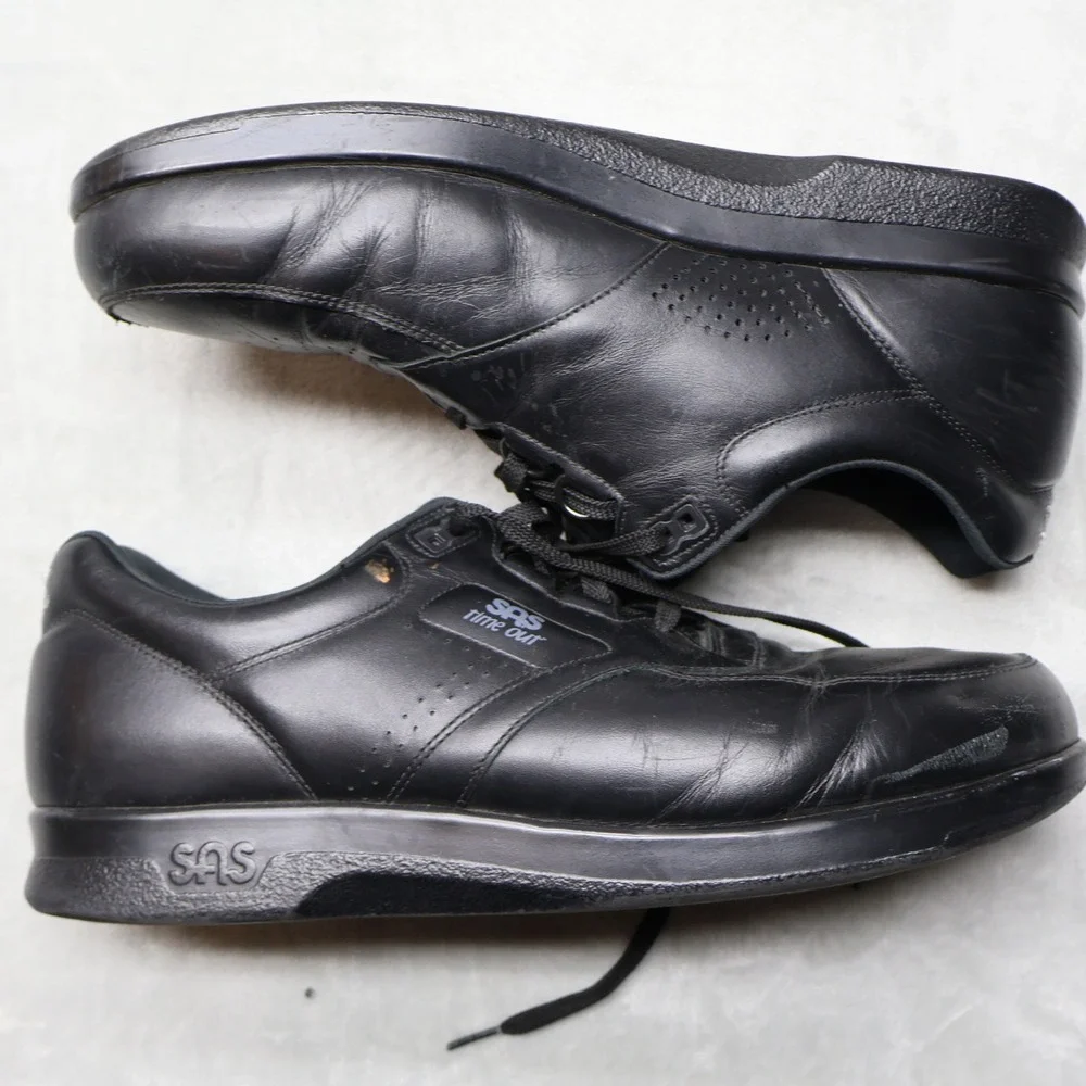 SAS Time Out Mens 14.5 Walking Shoes Black Leather Lace Up Comfort F6957693 USA